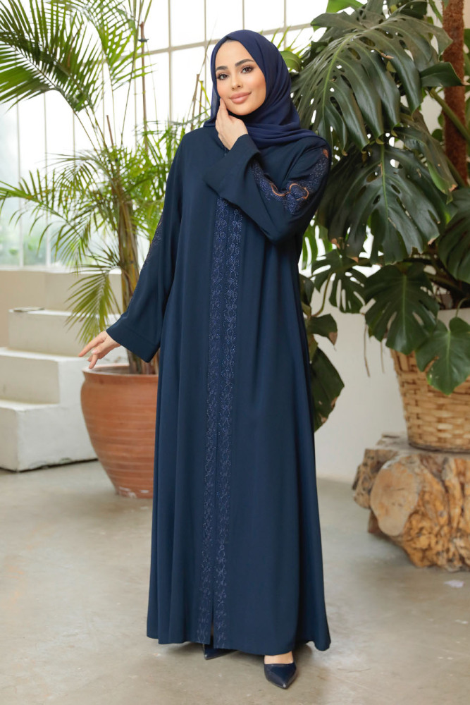 Modest Navy Blue Abaya 35166L - 2