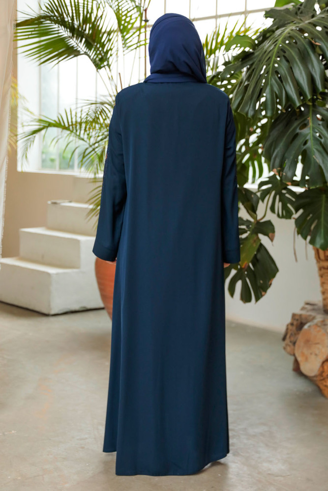 Modest Navy Blue Abaya 35166L - 5
