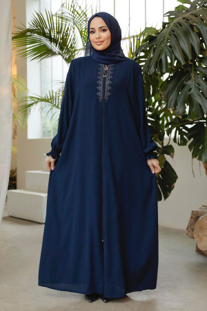 Modest Navy Blue Abaya 45274L - 3