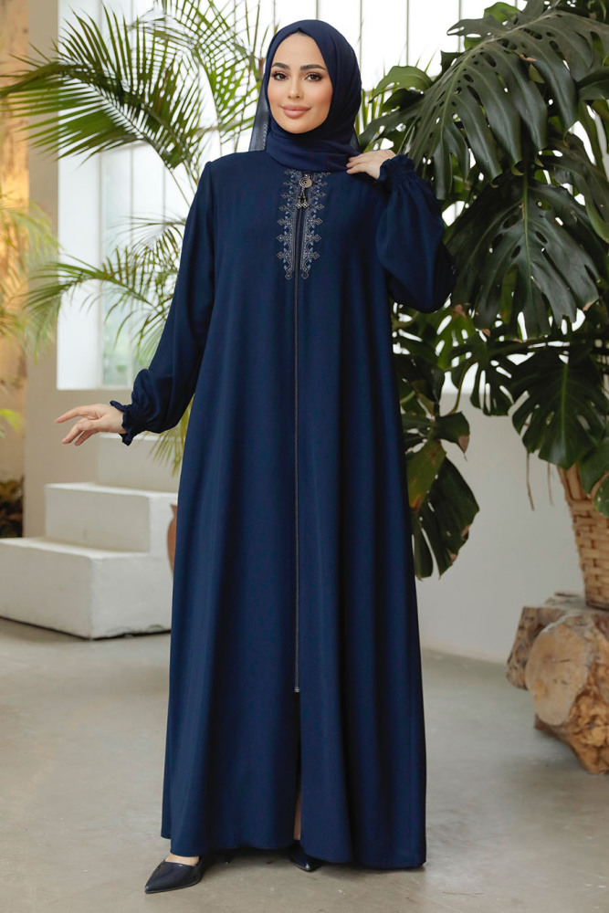 Modest Navy Blue Abaya 45274L - 1
