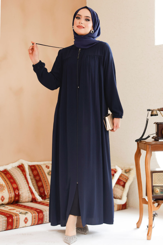 Modest Navy Blue Abaya 45290L - 1