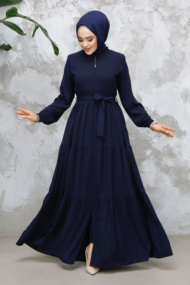 Modest Navy Blue Abaya Dubai 80781L - 1