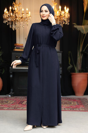 Modest Navy Blue Abaya For Women 62601L - 1