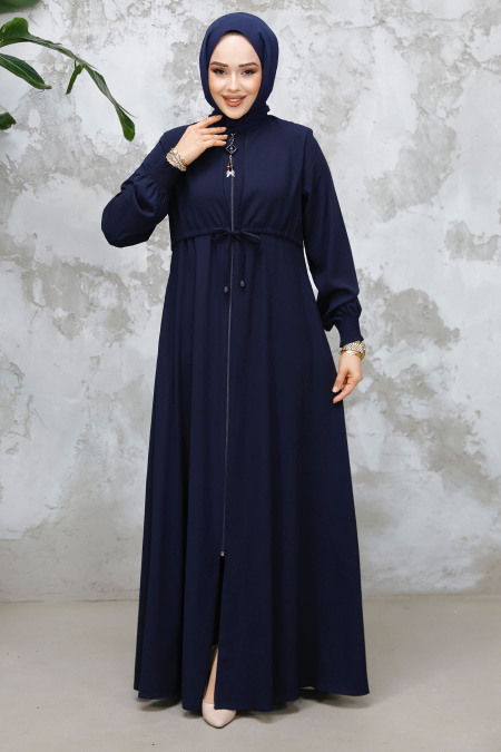 Modest Navy Blue Abaya For Women 81291L - 1