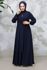 Modest Navy Blue Abaya For Women 81291L - 2