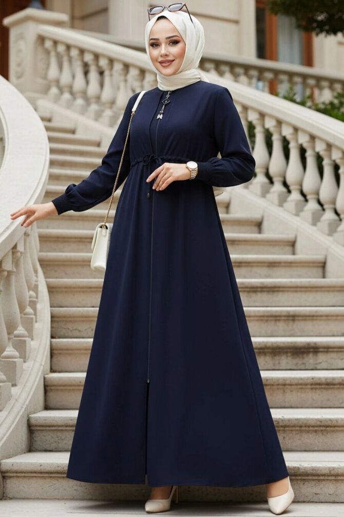 Modest Navy Blue Abaya For Women 81291L - 1