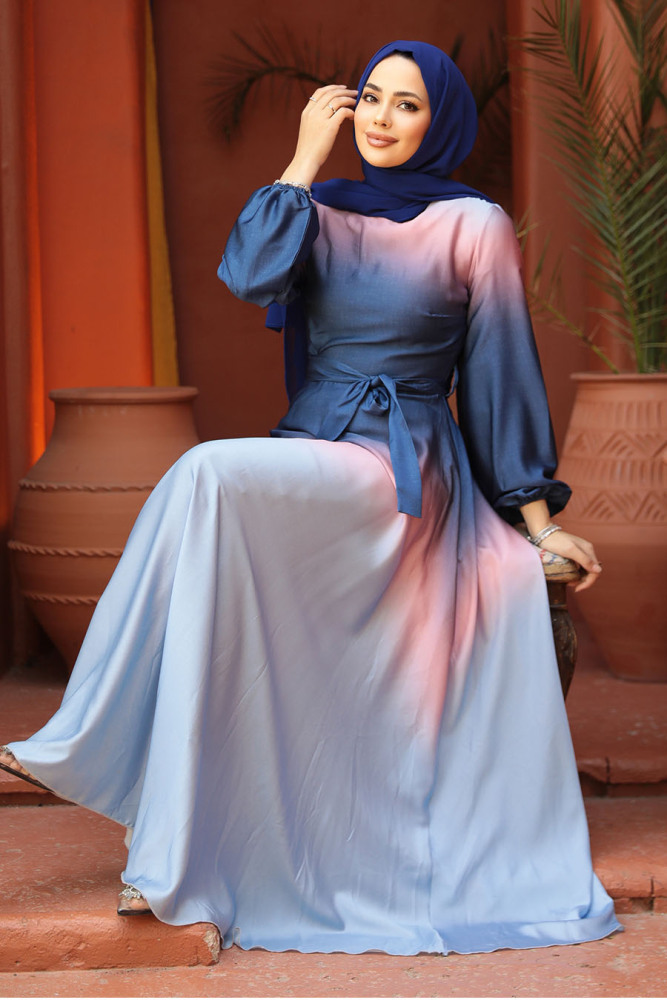 Modest Navy Blue Bridesmaid Dress 42001L - 2