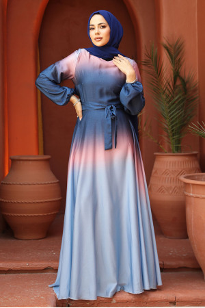 Modest Navy Blue Bridesmaid Dress 42001L - 4