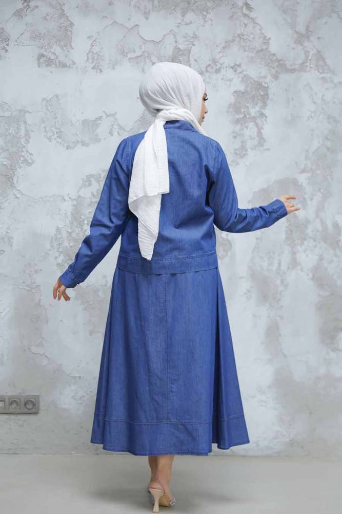 Modest Navy Blue Denim Dual Suit 44641L - 4