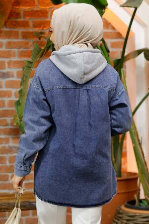 Modest Navy Blue Denim Shirt 30305L - 3