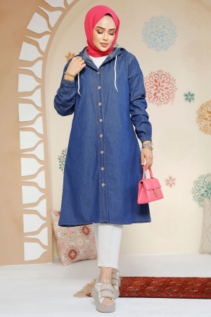 Modest Navy Blue Denim Tunic 20486L - 3