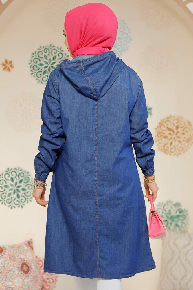 Modest Navy Blue Denim Tunic 20486L - 4