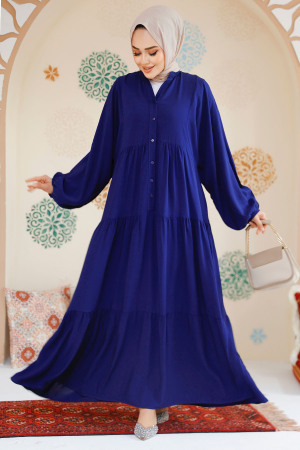 Modest Navy Blue Dress For Women 20612L - 1