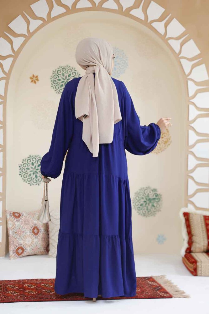 Modest Navy Blue Dress For Women 20612L - 4