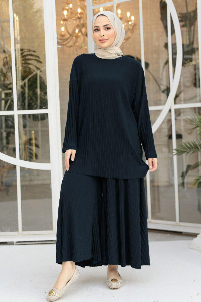 Modest Navy Blue Dual Suit 12107L - 1