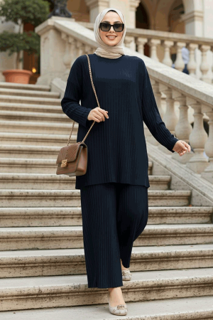 Modest Navy Blue Dual Suit 12107L - 1