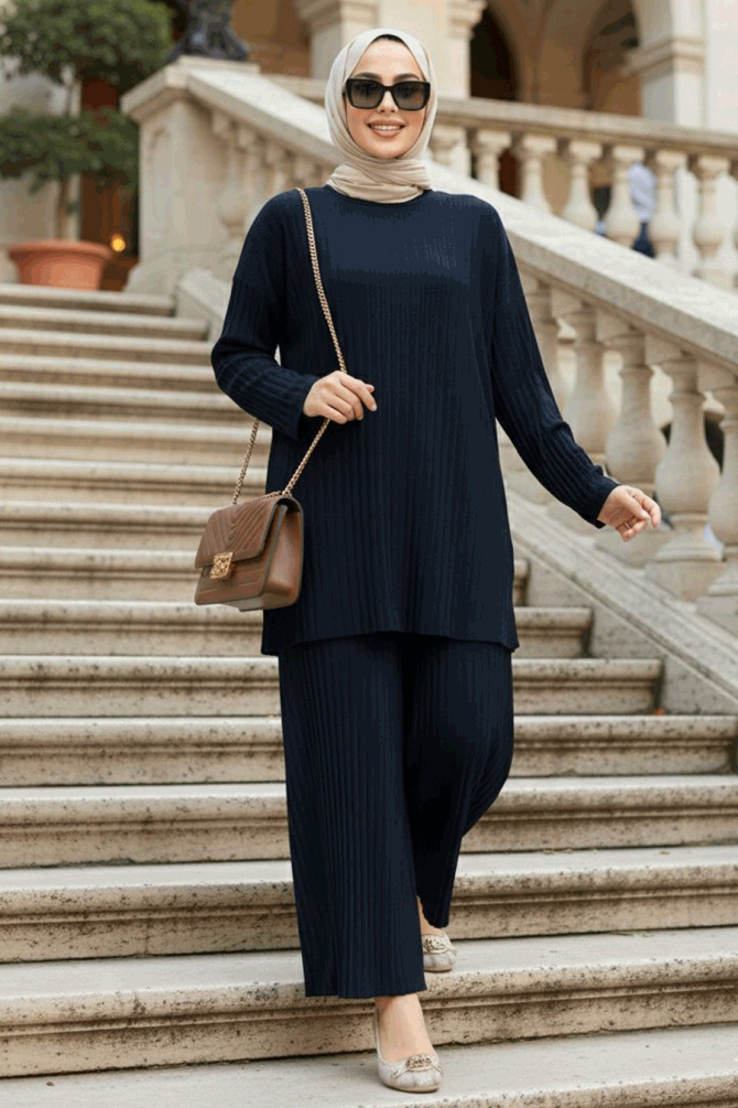 Modest Navy Blue Dual Suit 12107L - 1