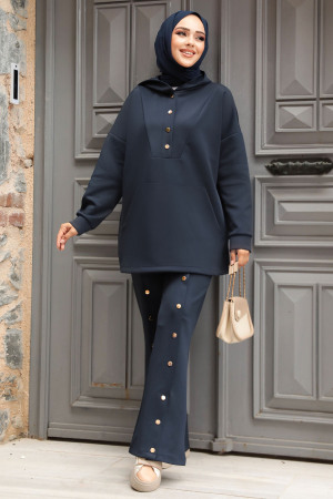 Modest Navy Blue Dual Suit 12312L - 2