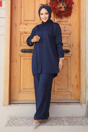 Modest Navy Blue Dual Suit 12501L - 2