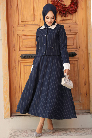 Modest Navy Blue Dual Suit 14220L - 1