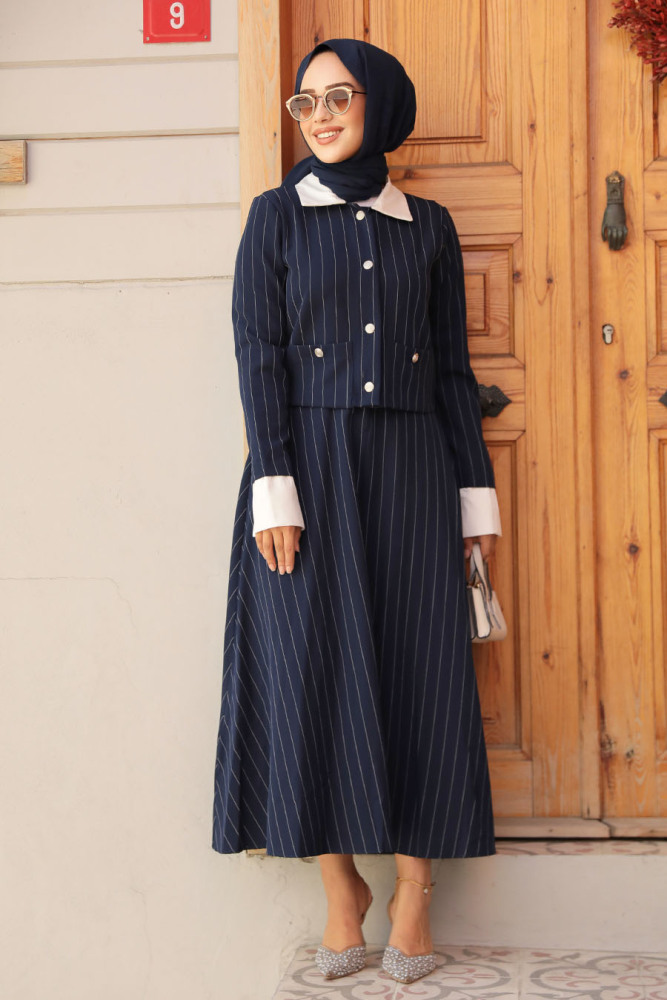 Modest Navy Blue Dual Suit 14220L - 2