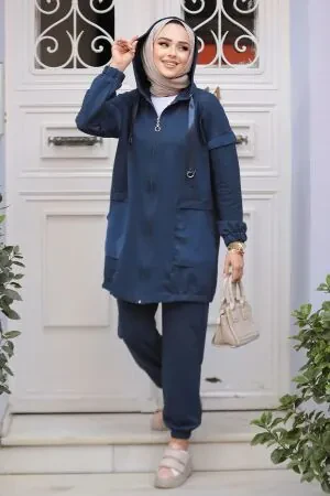 Modest Navy Blue Dual Suit 20072L 