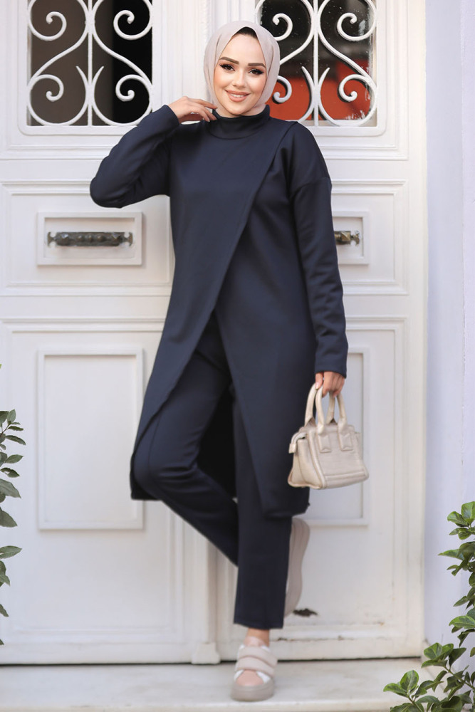 Modest Navy Blue Dual Suit 80012L - 1