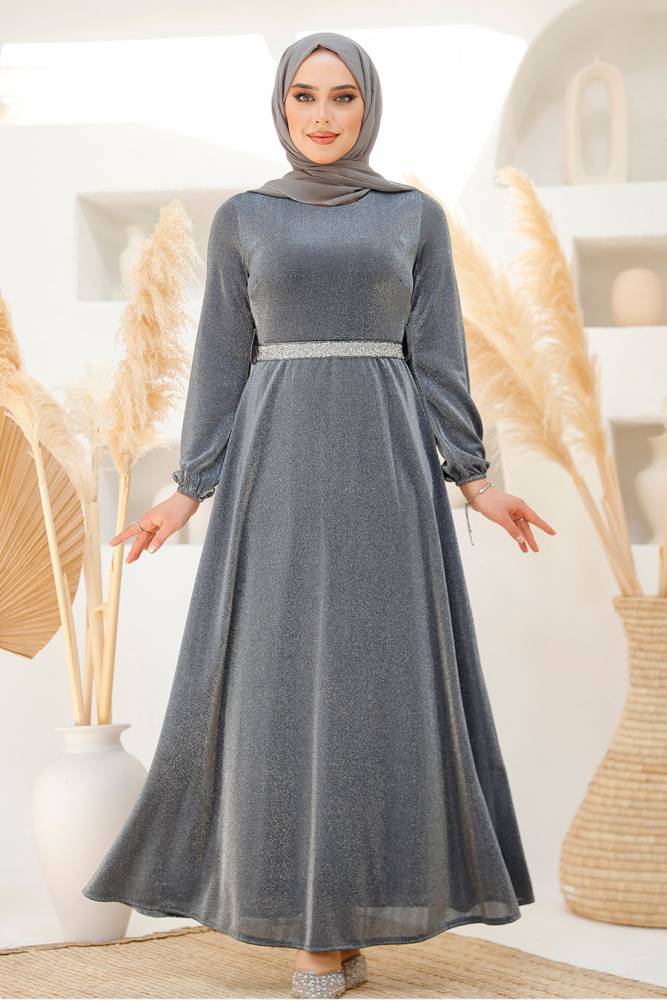 Modest Navy Blue Elegant Evening Gowns 42541L - 1