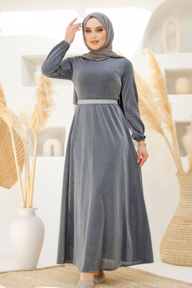 Modest Navy Blue Elegant Evening Gowns 42541L - 3