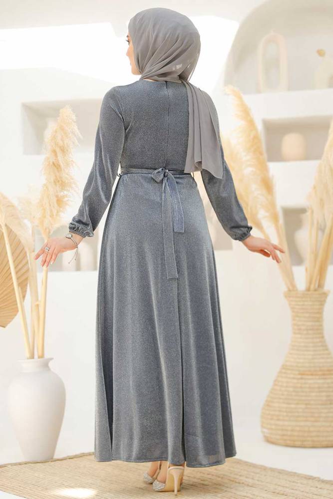 Modest Navy Blue Elegant Evening Gowns 42541L - 4