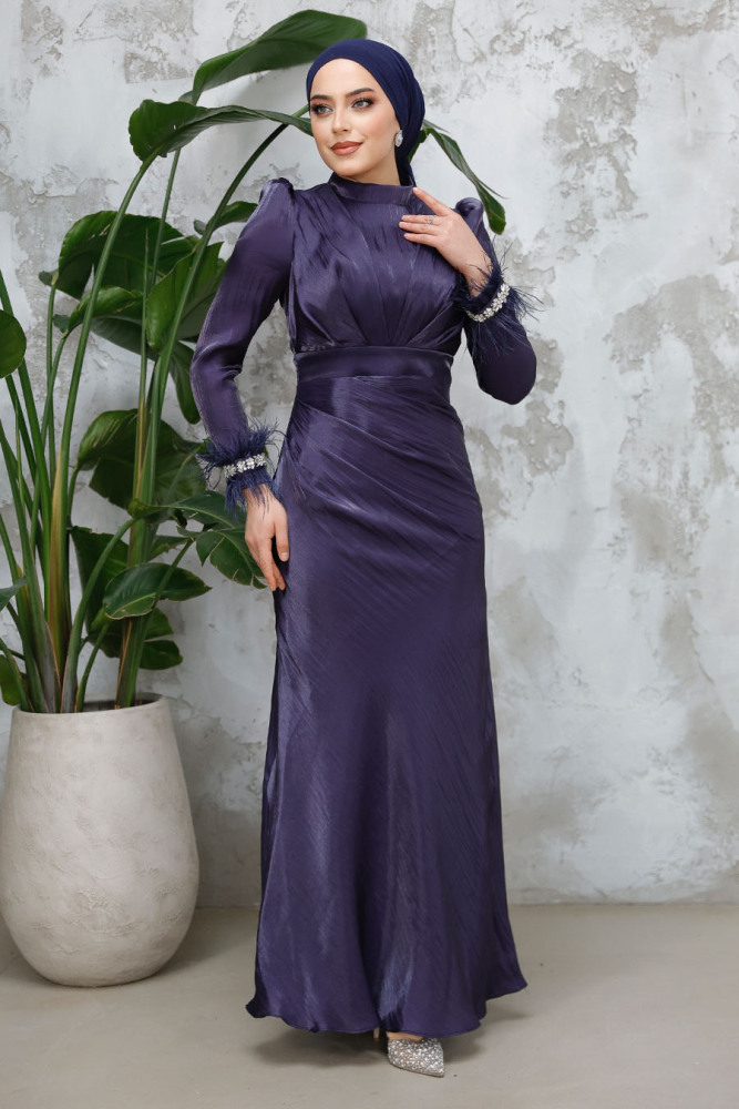 Modest Navy Blue Evening Long Dress 50481L - 1