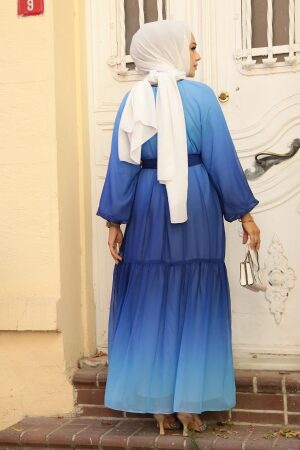 Modest Navy Blue Long Dress 12536L - 4