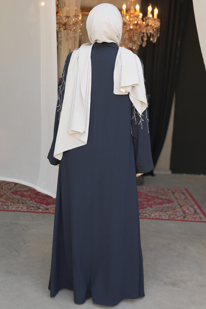 Modest Navy Blue Plus Size Abaya 29110L - 3