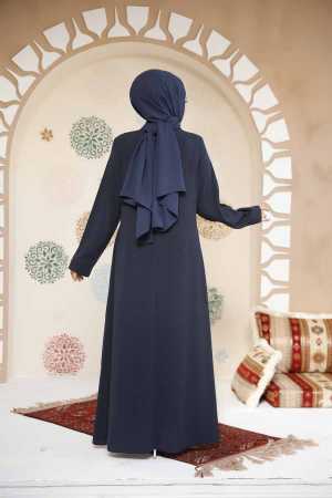 Modest Navy Blue Plus Size Abaya 29119L - 4