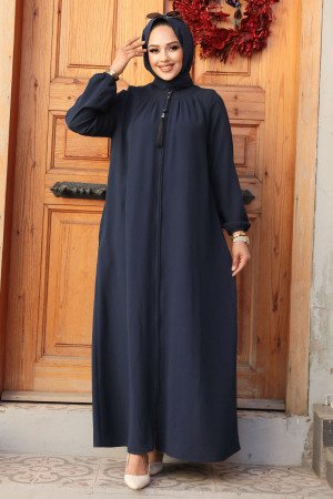 Modest Navy Blue Plus Size Abaya 60971L - 2