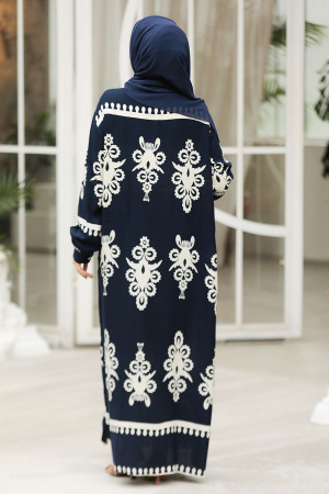 Modest Navy Blue Summer Dress 23172L - 3