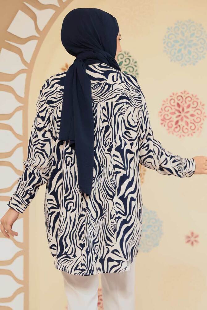 Modest Navy Blue Tunic 20415L - 3