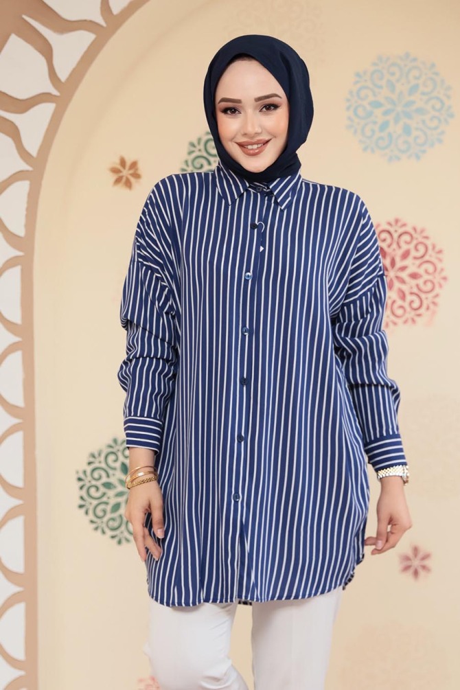 Modest Navy Blue Tunic 20417L - 2