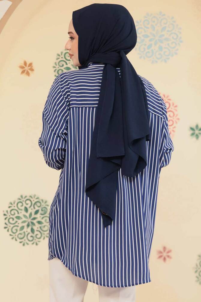 Modest Navy Blue Tunic 20417L - 3