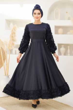 Modest Navy Blue Wedding Dress 4661L - 3