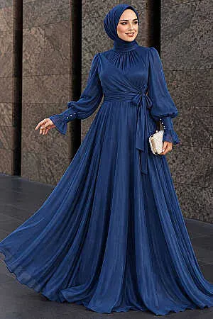 Modest Navy Blue Wedding Dress 48051L 