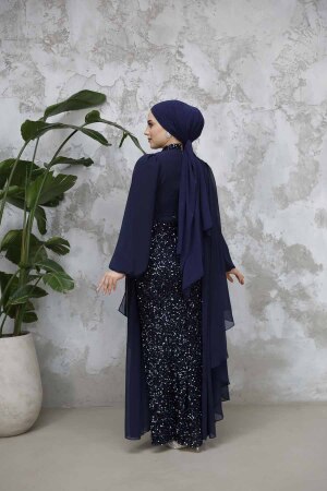 Modest Navy Blue Wedding Dress 50231L - 6
