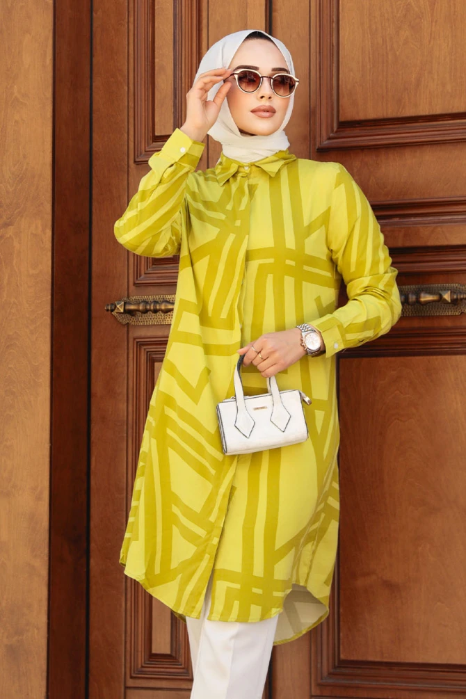 Modest Oil Green Top 11666YY - 2