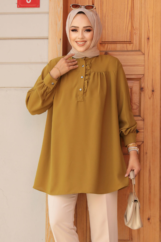 Modest Oil Green Top 19026YY - 1