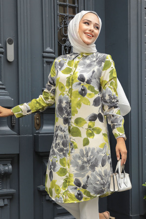 Modest Oil Green Tunic 11693YY - 2