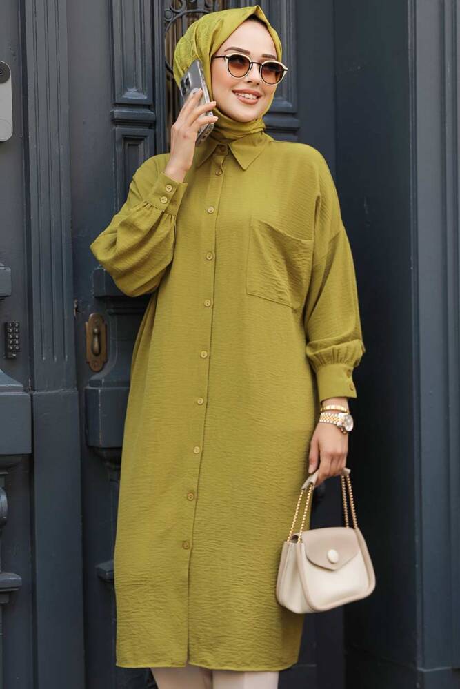 Modest Oil Green Tunic 6773YY - 1
