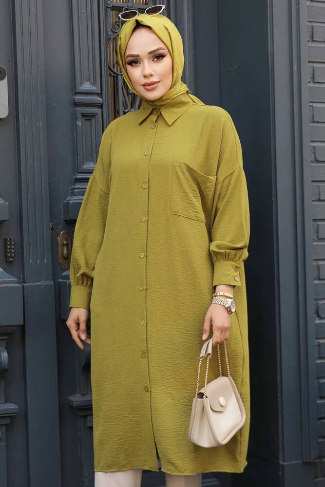 Modest Oil Green Tunic 6773YY - 4