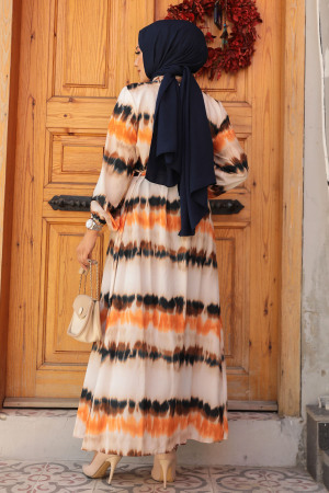 Modest Orange Long Dress 23551T - 4