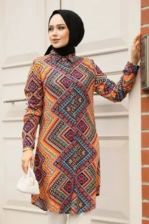 Modest Orange Plus Size Top 11731T - 1