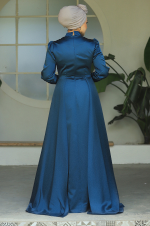 Modest Petrol Green Bridesmaid Dress 25878PY - 3